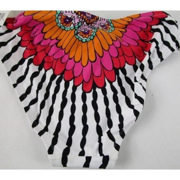 Trina Turk Ibiza Bikini Sz 6 Peacock Feathers Multicolored print Crochet Boho - Picture 8 of 16